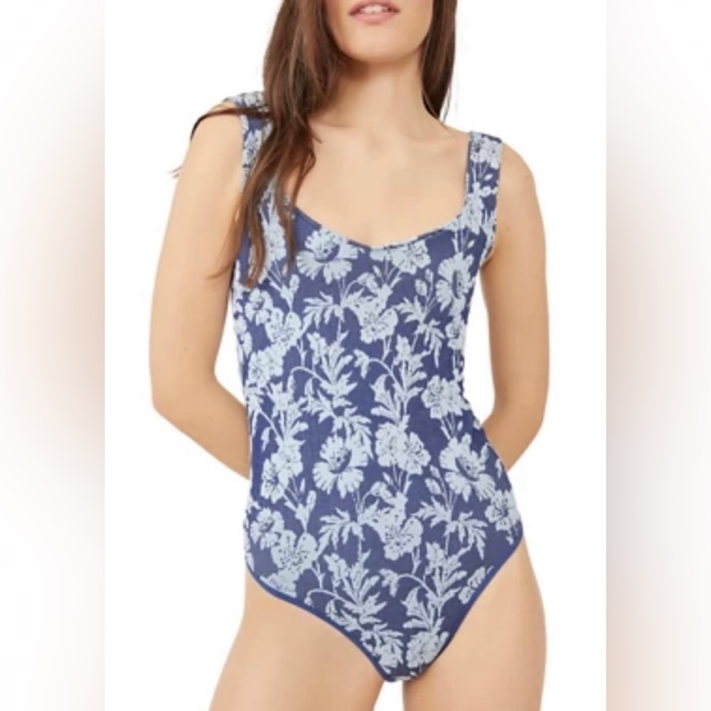NWOT Free People Printed Clean Lines Bodysuit